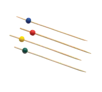 product of TableCraft BAMBA45 4-1/2" Bamboo Picks, Red Yellow Green Blue, 100/Pack