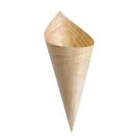 product of TableCraft Products BAMDCN7 - Large 4‑3/4 oz Cone Cup, 2‑3/4" x 7" Pinewood Biodegradable, 50/Pack