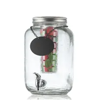 product of TableCraft BDG3000 Mason Jar Dispenser, 2-3 Gal Glass, 7-3/4" W x 12-1/2" H, Ice Core & Infuser