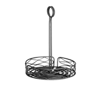 product of TableCraft BK1780 Condiment Caddy - 8" Dia. x 10" H, 1 Wire Compartment, Black Powder-Coated Metal