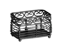 product of TableCraft BK256 Sugar Packet Holder, Mediterranean, 3" x 2-1/2" x 2", Black Powder Metal, Hand Wash
