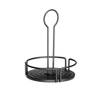 product of TableCraft Products BKDIA595 Condiment Caddy, 6" Dia. x 10" H, Black Metal, 1 Compartment