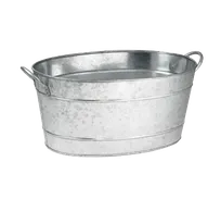 product of TableCraft BT1914 Beverage Tub, 5-1/2 Gal, 22-3/4" x 14-1/2" x 9-3/4", Oval, Galvanized Steel
