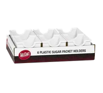 product of TableCraft C56W Sugar Packet Holder, 3-1/4" x 2-1/2" x 2", White Plastic, 6/Pack