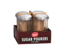 product of TableCraft C57S-4 Sugar Pourer Shaker 12 oz Fluted Glass Stainless Steel Top, Dishwasher Safe, 4/Pack