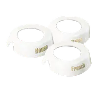 product of TableCraft CB12 ID Collar - White Plastic, Beige Print, 48oz, Fits 483/484 Dispensers - 1/Set