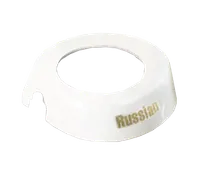 product of TableCraft CB7 ID Collar - Russian, 48 oz. Dispenser Fit, White Plastic with Beige Print, Made in USA