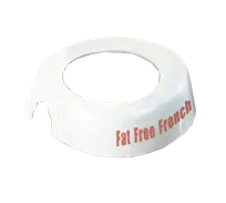 product of TableCraft CM17 ID Collar - Fat Free French, 48 oz. Dispenser, White Plastic, Maroon Print