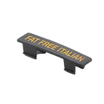 product of TableCraft CN4816 Fat Free Italian Name Tag, Black/Orange Print, Polypropylene, Dishwasher Safe, N48