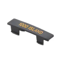 product of TableCraft Products CN488 Name Tag - 1000 Island, Black with Orange Print, Polypropylene, Fits N48