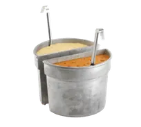 product of TableCraft CW1312W Bain Marie Pot, 5-Qt, 5-5/8" x 8-1/2", Cast Aluminum, White, NSF, Cold Holding