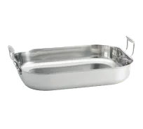 product of TableCraft CW2032 - 6-Qt Roasting Pan, 14-1/2" x 11-5/8" x 2-1/2", Brushed Al/Stainless, Handles
