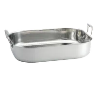 product of TableCraft CW2034 11-Qt Stainless Steel & Aluminum Roasting Pan, 16"x13"x3", Tri-ply, Loop Handles