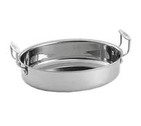 product of TableCraft CW2042 Brazier Pan, 4-qt Oval 12" x 9-1/2" 3-ply Stainless/Aluminum, Induction Ready