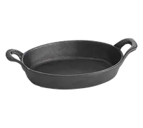 product of TableCraft Products CW30100 Mini Au Gratin Server, 24oz Oval Cast Iron Baking Dish, 8" x 5-5/8" x 1-1/2", Non-Stick, With Handles