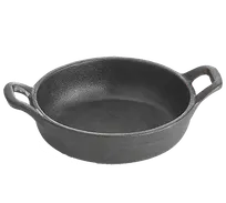 product of TableCraft CW30102 Mini 8oz Cast Iron Baking Dish, 4-3/4" Dia, 1-1/8" H, 6-1/4" OAL, Round with Handles