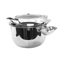 product of TableCraft CW40182 9-qt Stainless Steel Induction Chafing Dish 16-1/4"x19-1/4"x13" Round Hinge Cover