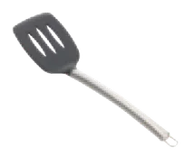 product of TableCraft CW402 - 14" Black Silicone Head Slotted Serving Spatula With Stainless Steel Handle