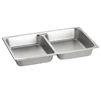 product of TableCraft CW40298 Food Pan, 4-1/2qt, 20-3/4" x 12-3/4", 2-1/2" Deep, Divided, Stainless Steel