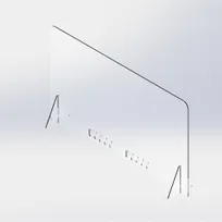 product of TableCraft Products CWACT2SHIELD Double Action Station Shield, 54-2/5" x 30" x 1/4" Acrylic Clear Safety Partition, Made in USA