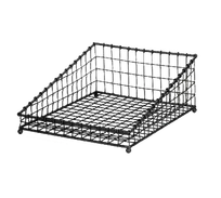 product of TableCraft GM1519 Basket, 15" x 19-1/2", 8" Height, Black Powder-Coated Metal, Angled Square