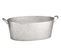 product of TableCraft GT2313 Beverage Tub - 4-2/5 Gal, 22.75" x 13.25" x 7.5", Oval, Galvanized Steel