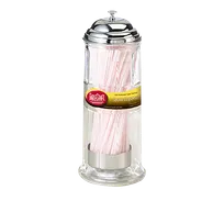 product of TableCraft Products H714CH Straw Dispenser - Glass Cylinder, 4-3/8"x4-3/8"x11-1/8",Chrome, 72 Straws