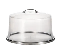 product of TableCraft Products H820P422 Cake/Pie Display Stand, 13" Dia., 8" Height, Stainless Steel Metal Handle