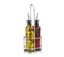 product of TableCraft H918N Oil & Vinegar Cruet - 8-1/2 oz Green Tint Glass Bottles, Pourer, Chrome Rack Set