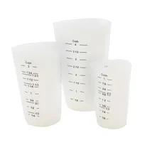 product of TableCraft HSMC3 Silicone Measuring Cups - 1, 2, 4 Cup, Microwave/Dishwasher Safe, 450°F - 3/Set