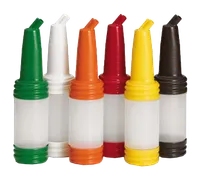 product of TableCraft N32A Cash & Carry PourMaster Unit, 1 Qt, Polyethylene, BPA-Free, NSF, Assorted Caps