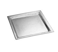 product of TableCraft R2020 Remington 20"x20" Square Stainless Steel Serving Tray, 18/8, Rice Pattern, Dishwasher Safe