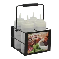 product of TableCraft SBC4 Organizer, 4-Section Caddy, 7-3/4" x 7-1/4" x 4-3/4", Finish, 16 oz, Carry Handle