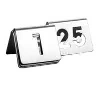 product of TableCraft Products TC125 Number Tent Set, 2-1/2" x 2" Stainless Steel, Dishwasher Safe, #1-25, Set
