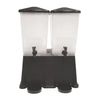 product of TableCraft TW53DP - Double 3-Gallon Black Polypropylene Dispenser, 18-5/8" x 15-3/4" x 20-5/8", NSF