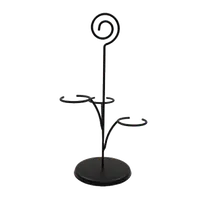 product of TableCraft WF200BK 3 Compartment PowderCoated Metal Cond. Rack, 3 Ramekins 2-1/4"/3 Wine Glasses 4"