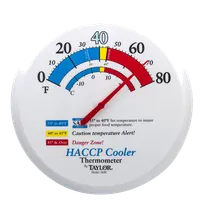 product of Taylor Precision 5680 HACCP Dial Thermometer, 13.25" Length, 0°-80°F Cooler/Freezer, White Bezel