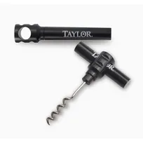product of Taylor Precision W4030FS Pocket Corkscrew - Black Metal Handle, Twist-Pull, 5-Turn, Safety Case