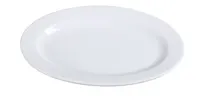 product of Yanco AC-14 - 13" x 8-1/2" Oval Porcelain Platter White Rolled Edge Oven/Microwave Safe - Dozen