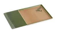 product of Yanco BA-2112 Bamboo Style Rectangular Plate, 12-1/2" Melamine, Dishwasher Safe - Dozen