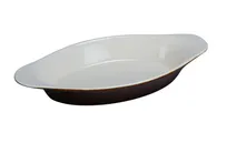 product of Yanco CO-8-B Welsh Rarebit Porcelain, 8 oz, 8-1/2"L x 4-1/4"W x 1⅛"H, White/Brown Dishwasher Safe - Dozen