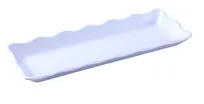 product of Yanco DC-6013W Serving Tray - 13-1/2" x 5-1/4" x 1" Rect Melamine, White, Scalloped, Tabletop Display