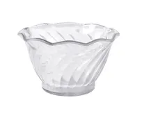 product of Yanco DS-005C - 6 Oz Round Flower-Shaped Clear Plastic Dessert Dish - Dozen