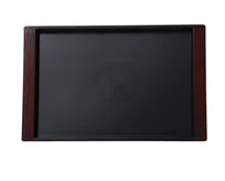product of Yanco FT-28 Rectangular Serving Tray, 19" x 14", Black Melamine, Dishwasher Safe - Dozen