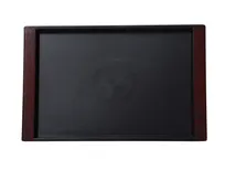 product of Yanco FT-48 Rectangular Serving Tray, 21" L x 16" W, Black Fiberglass, Dishwasher Safe, 1 Dozen
