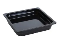 product of Yanco GN-313BK 2/3 GN Food Pan, 13-15/16"L X 12-4/5"W X 2-9/16"H, Black Melamine, Dishwasher Safe