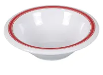 product of Yanco HS-5044 5 oz Salad Bowl, 4-3/4" Round Melamine White with Red Band, Dishwasher Safe - Dozen