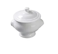 product of Yanco LB-15-L Soup Tureen, 15 oz (4" Dia x 3-1/2" H), White Porcelain Lid, Dishwasher Safe - Dozen