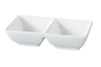 product of Yanco ML-725 - Porcelain 2-Compartment Tray, 2 oz each, Super White, 5-1/2" L x 2-3/4" W x 1⅜" H - Dozen