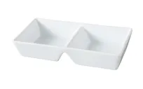 product of Yanco ML-727 - 2-Comp Porcelain Tray, 6 oz, 7-7/8" L x 4" W x 1-3/8" H, White Rectangular - Dozen